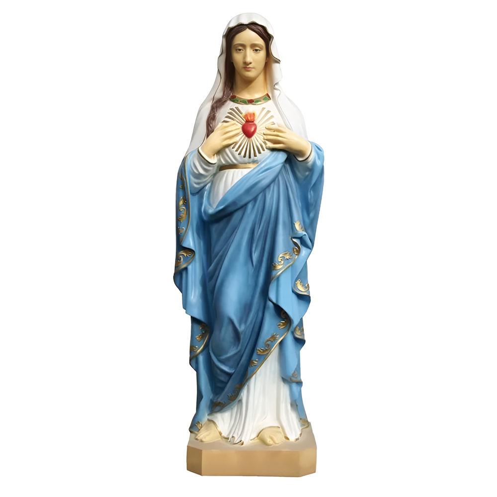 Statuie Inima Mariei cu mantie albastră – 120 cm Statuie Inima Mariei – 120 cm