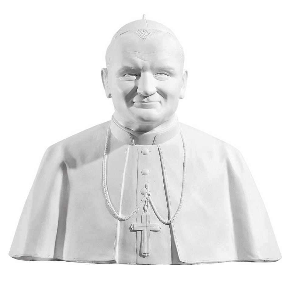bust-sfantul-ioan-paul-ii-alb-40-cm Bust Sfântul Ioan Paul al II-lea – 40 cm
