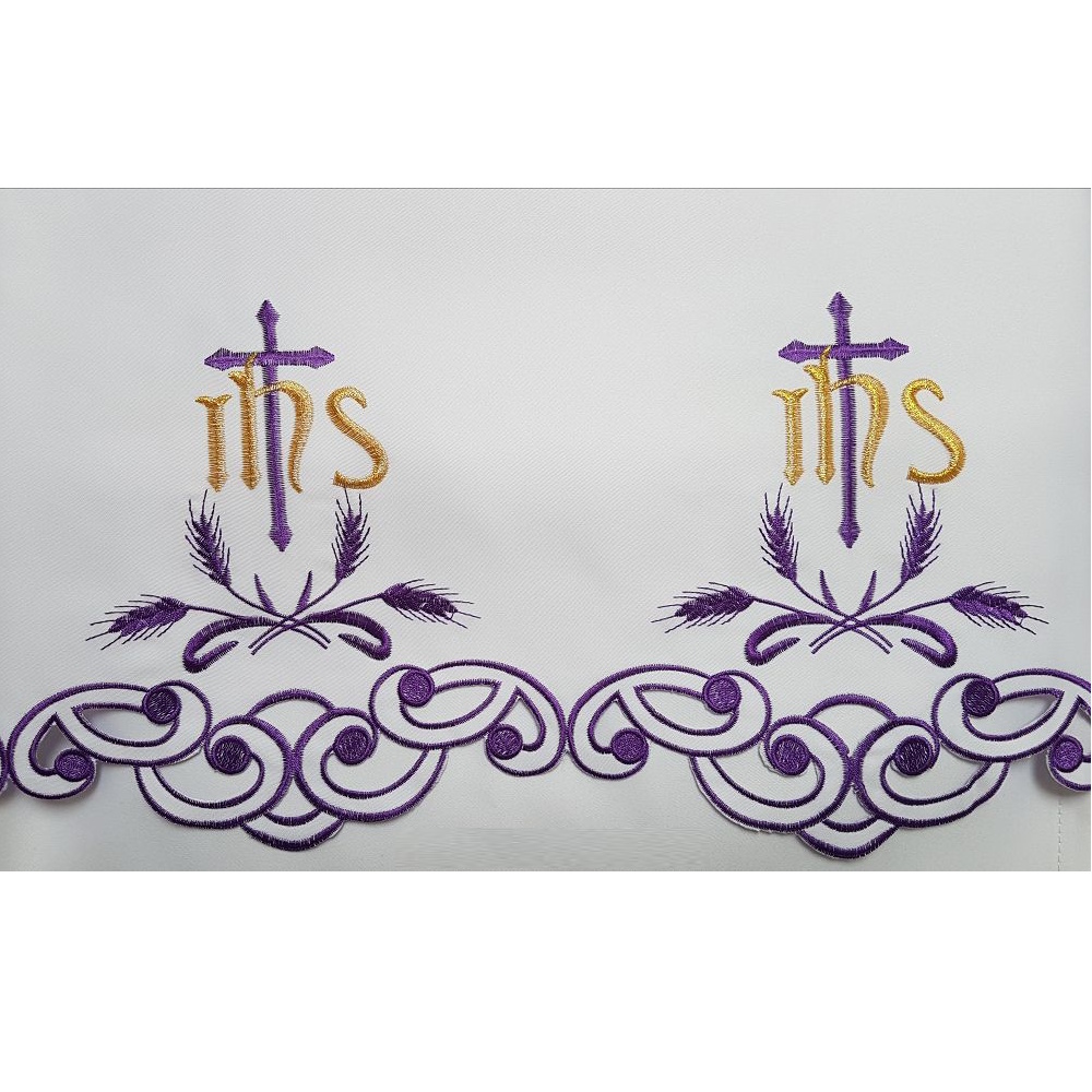 fata-altar-violet-ihs-cruce-spice Față de altar violet IHS cu cruce și spice