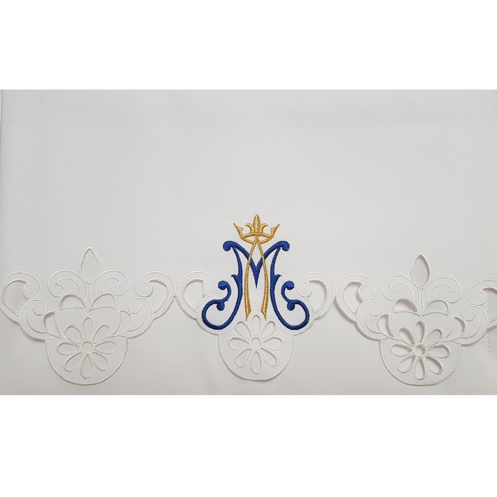 fata-de-altar-mariana-2708-monograma-m-coroana-broderie-decupata Față de altar mariană – model 2708