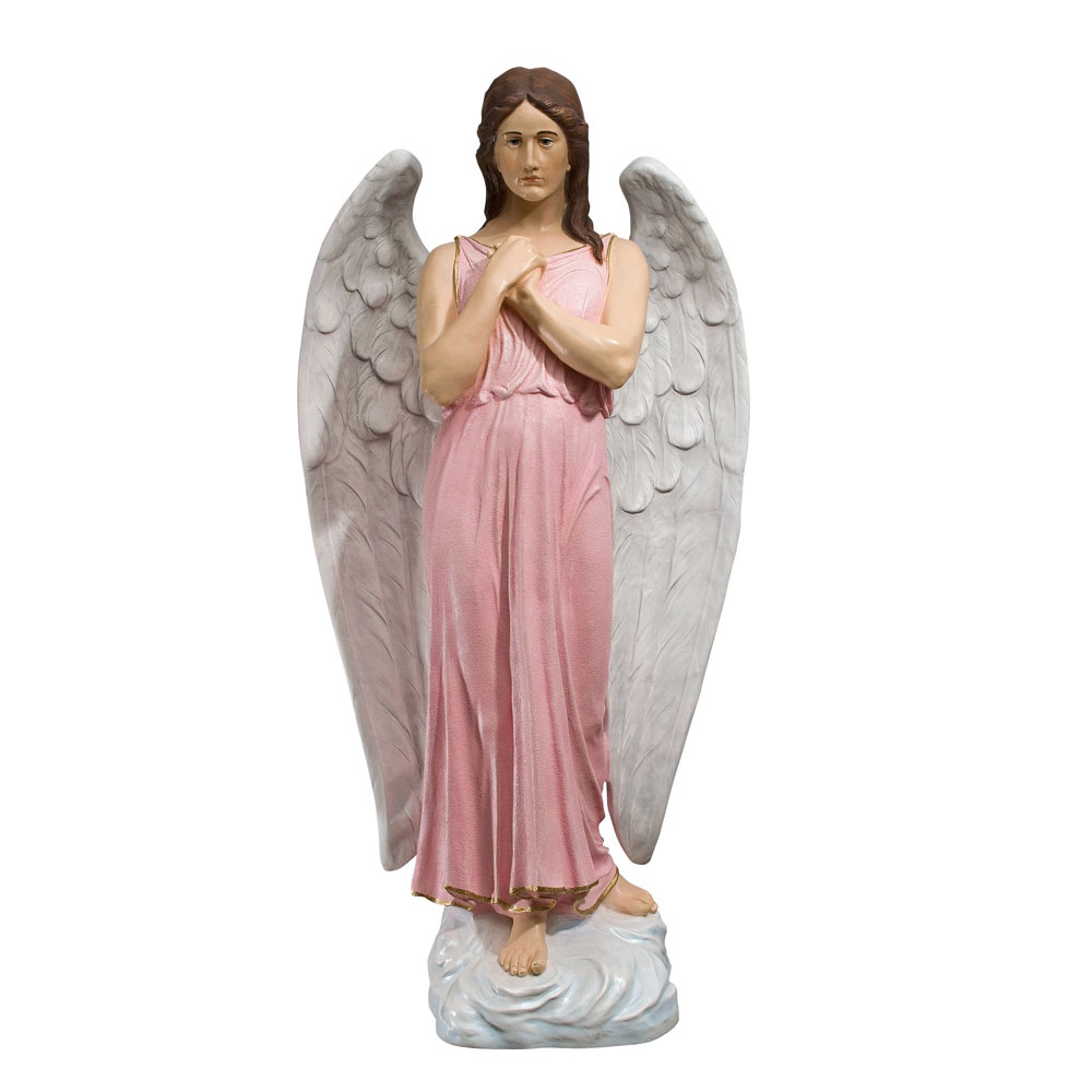 inger-maini-la-piept-roz-140-cm Înger cu mâinile la piept, roz – 140 cm