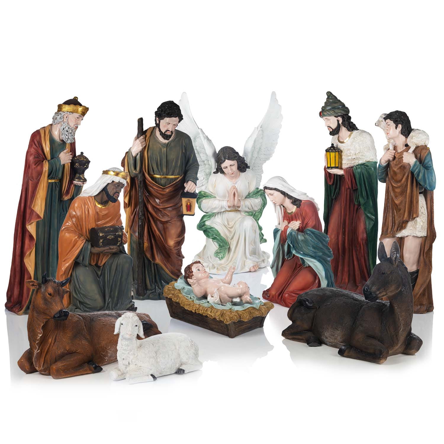 scena nasterea domnului - presepiu - craciun - 150 cmC Scenă Nașterea Domnului 150 cm – 11 statuete