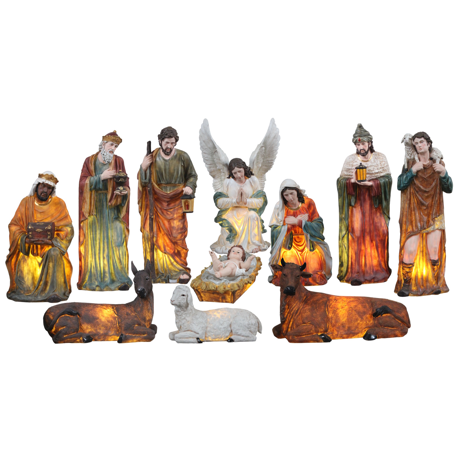 scena nasterea domnului - presepiu - craciun - luminoasa 150 cm Scenă Nașterea Domnului 150 cm – 11 statuete LED