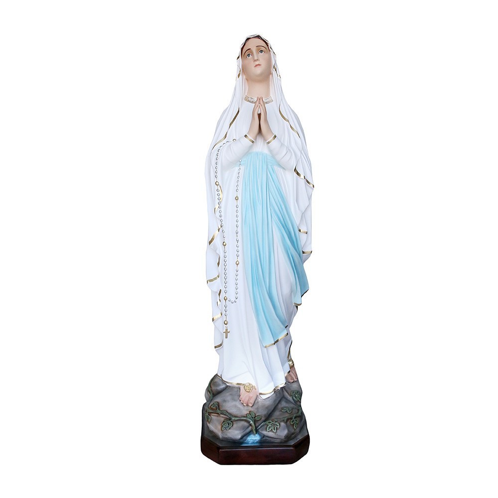 statuie-maria-de-la-lourdes-rozariu-mantie-alba-180-cm Statuie Maria de la Lourdes din fibra de sticla – 180 cm