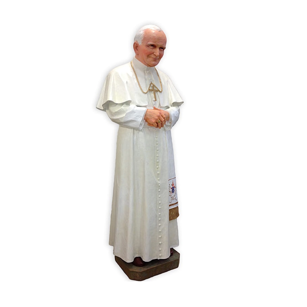 statuie-sfantul-ioan-paul-ii-vesminte-albe-116-cm Statuie Sfântul Ioan Paul al II-lea – 116 cm
