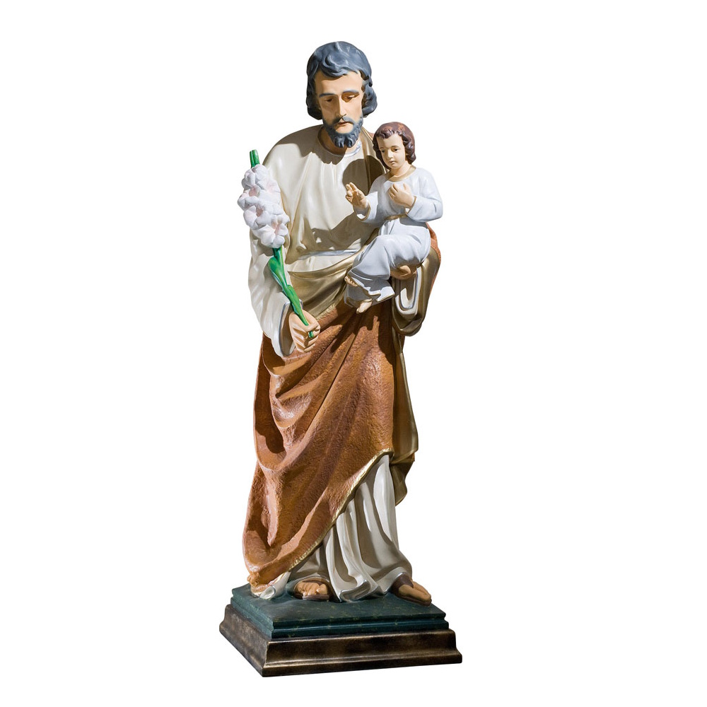 statuie-sfantul-iosif-pruncul-isus-crini-110-cm Statuie Sfântul Iosif – 110 cm