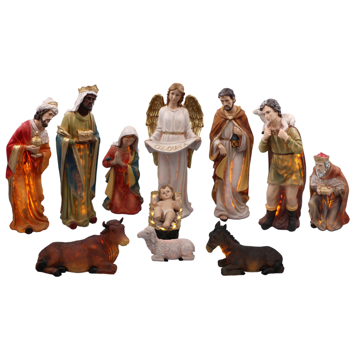scena nasterea domnului - presepiu - craciun - 70 cm LED Scenă Nașterea Domnului 70 cm – 11 statuete LED