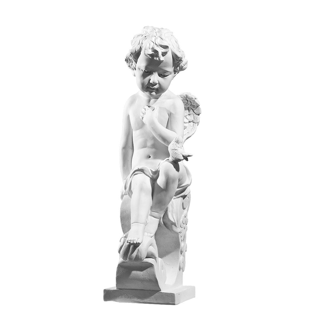 inger-cu-porumbel-alb-47-cm Înger cu porumbel, alb – 47 cm