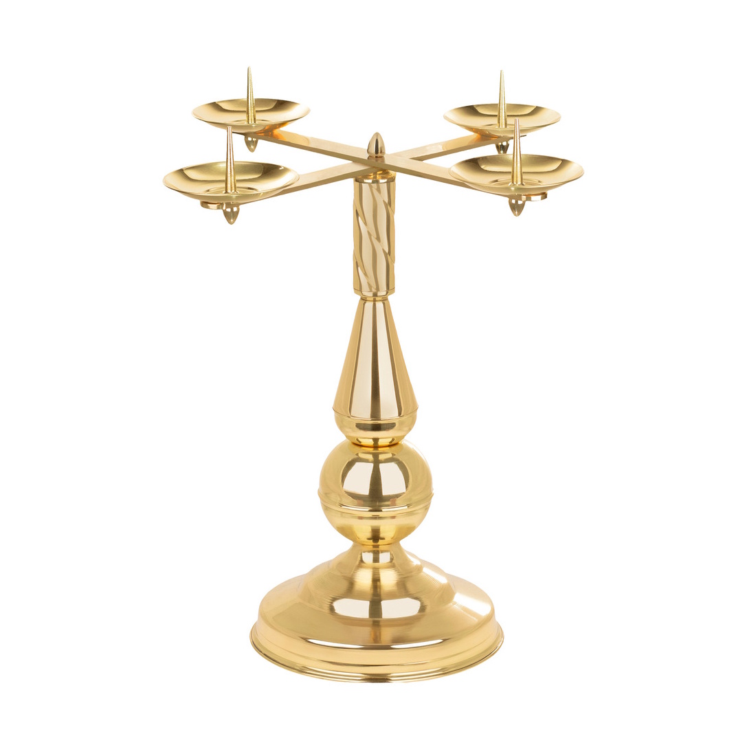 sfesnic-advent-alama-lustruita-4-lumanari-59-cm Sfeșnic de Advent din alamă – 59 cm, 4 lumânări