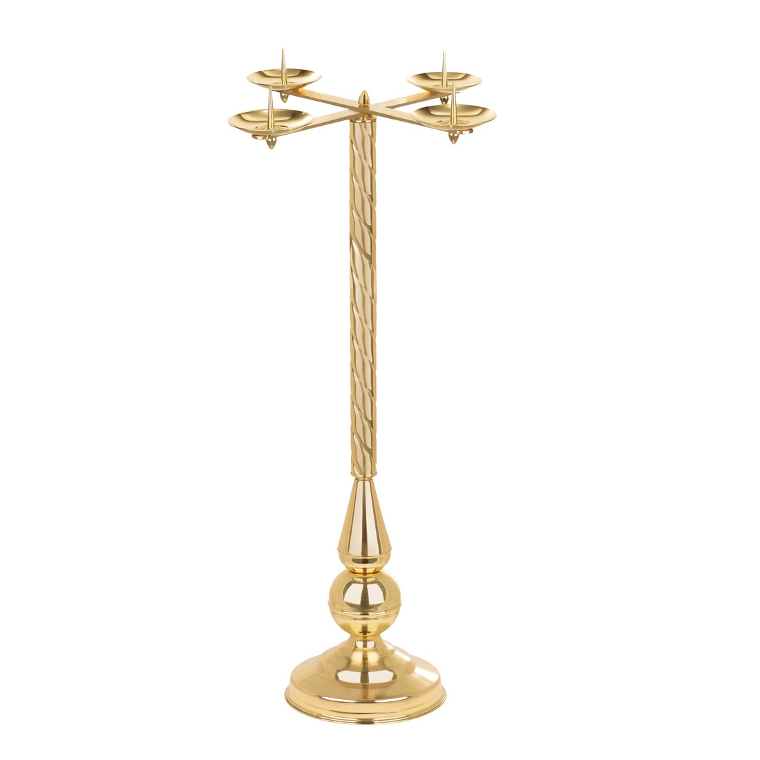 sfesnic-advent-alama-lustruita-4-lumanari-92-cm Sfeșnic de Advent din alamă – 92 cm, 4 lumânări