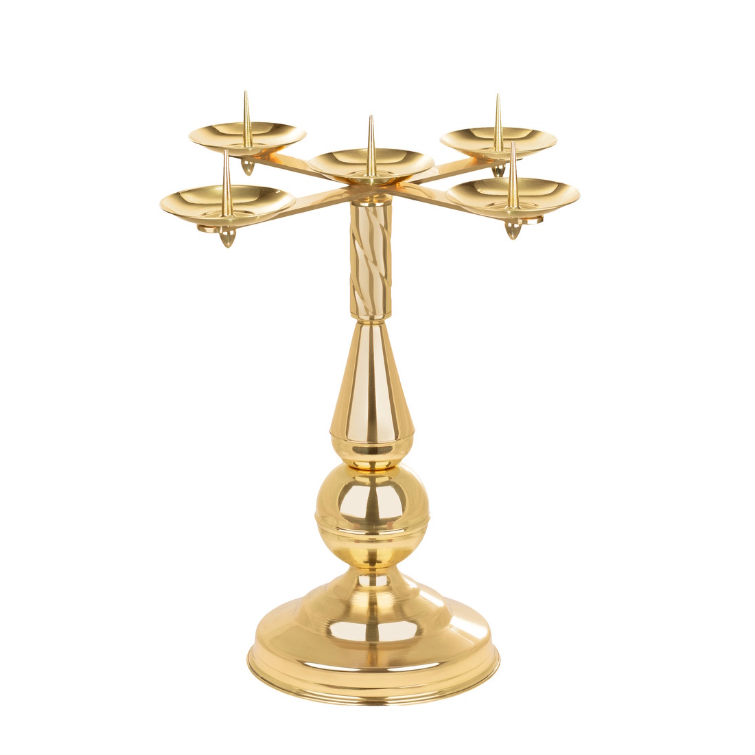 sfesnic-advent-alama-lustruita-5-lumanari-59-cm Sfeșnic de Advent din alamă – 59 cm, 5 lumânări